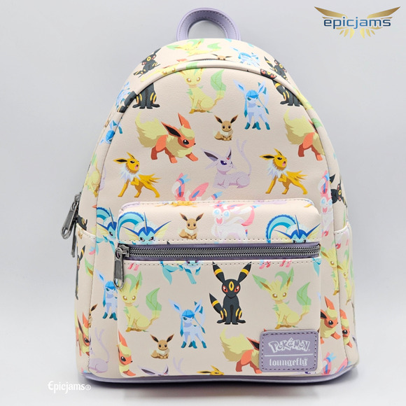 Loungefly Pokemon Eevee Eeveelutions All Over Print Mini Backpack Bag New - Picture 1 of 5